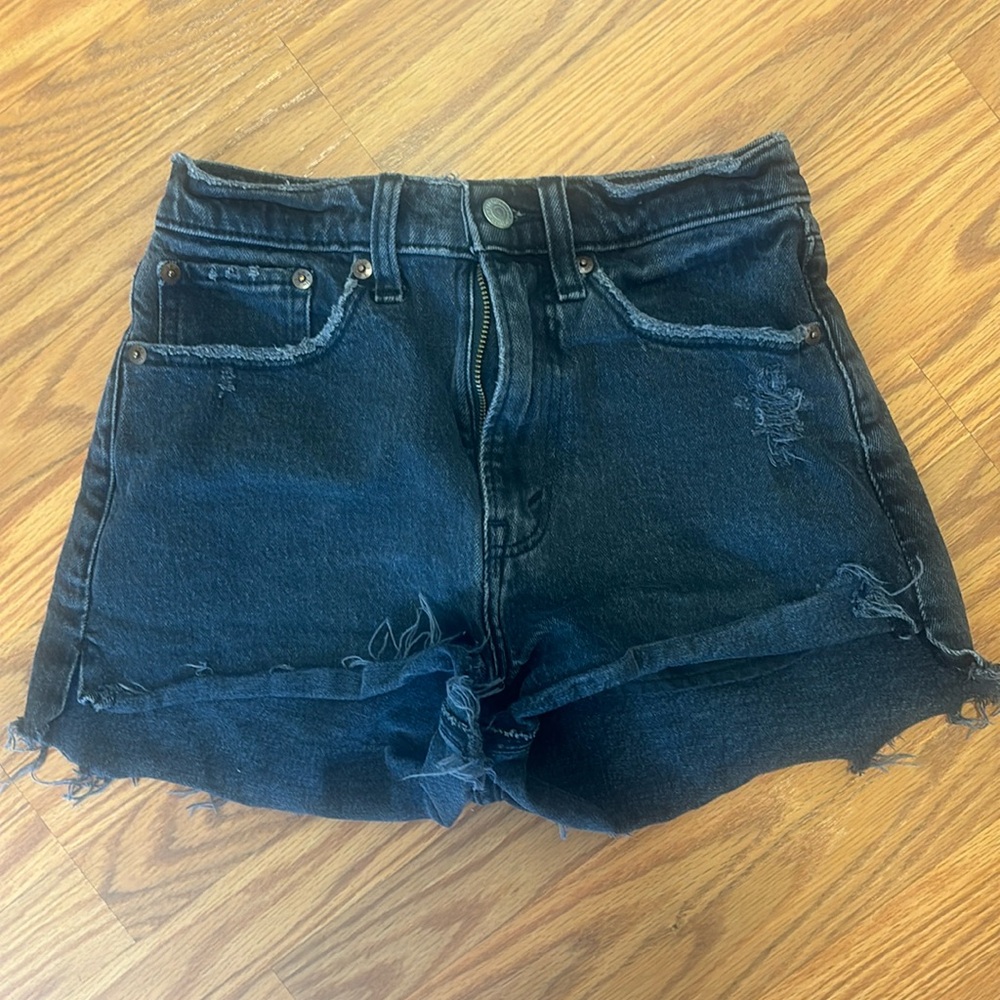 Abercrombie black denim shorts